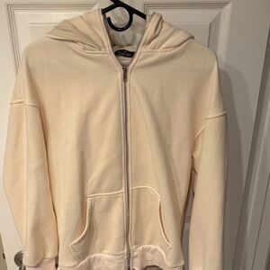 Cream Zip-Up Hoodie